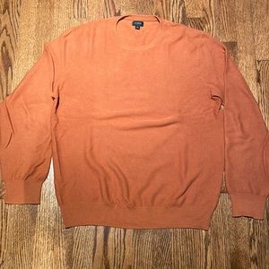 J. Crew Cotton Garter Stitch crewneck sweater in Burnt Orange